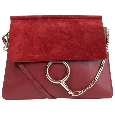 chloe faye burgundy|Faye leather handbag Chloé Burgundy in Leather .